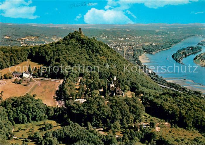 Koenigswinter Fliegeraufnahme mit Drachenburg und Drachenfels