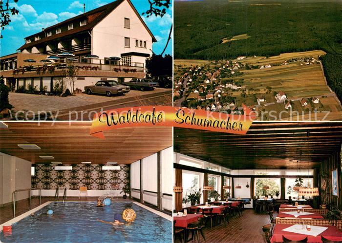 Bad Herrenalb Waldcafe Schumacher Fliegeraufnahme Hallenbad Gaststube