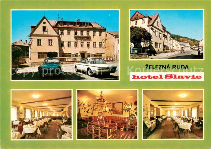 Zelezna Ruda Markt Eisenstein Hotel Slavie Gastraeume Strassenpartie