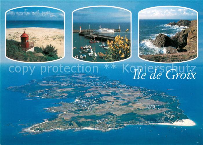 Ile de Groix Vue generale de File les Grands Sables l’entree de Port Tudy et la