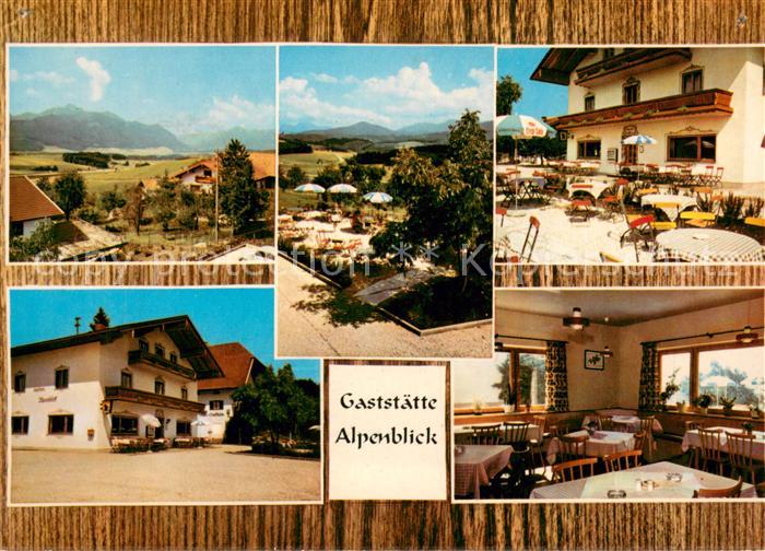 Holzhausen Bernhaupten Gaststaette Alpenblick Gaststube Terrasse Panorama