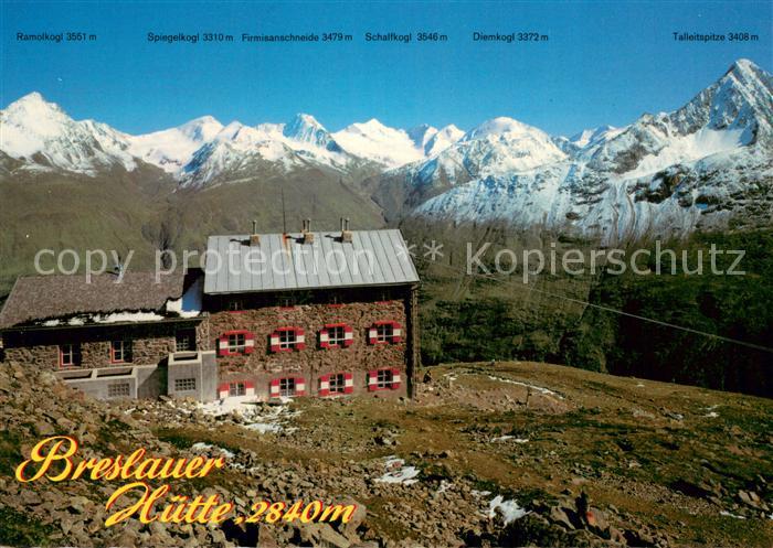 Vent Tirol Breslauer Huette mit Wildspitze