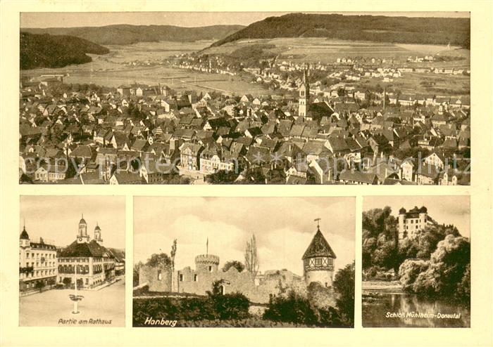 Tuttlingen Fliegeraufnahme Rathaus Hanberg Schloss Muehlheim Donautal