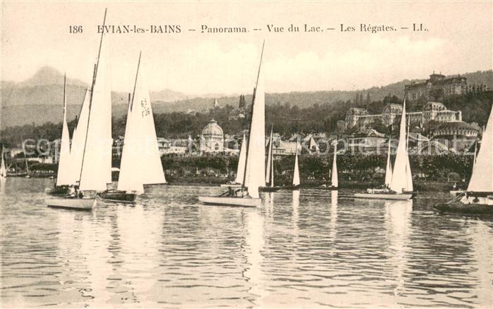 Evian-les-Bains 74 Panorama Vue du Lac Les Regates