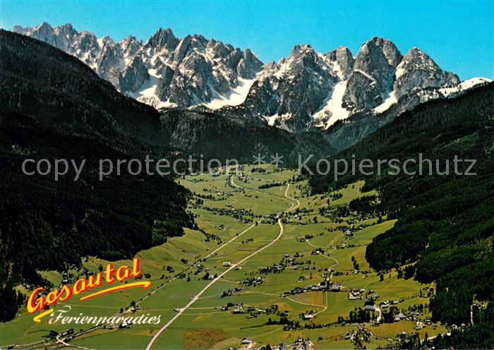 Gosau Oberoesterreich Fliegeraufnahme mit Gosautal und Gosaukamm