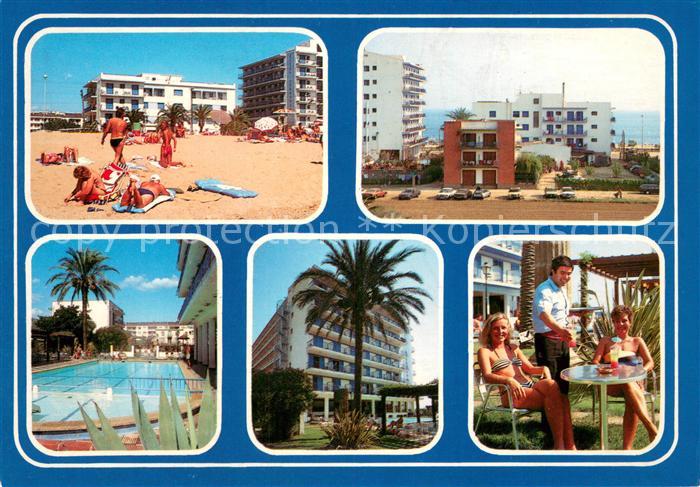 Pineda de Mar Strandpartie Hotel Sorrabona Pool Gartenterrasse