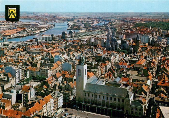 Oostende Ostende Panorama Fliegeraufnahme