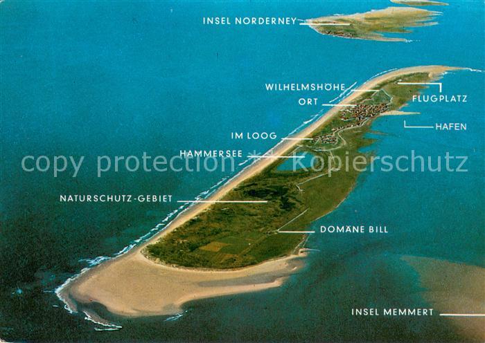 Juist Nordseebad Fliegeraufnahme mit Insel Norderney