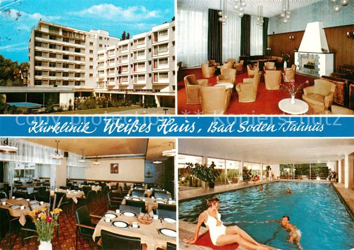 Bad Soden Taunus Kurklinik Weisses Haus Speisesaal Hallenbad Kaminzimmer