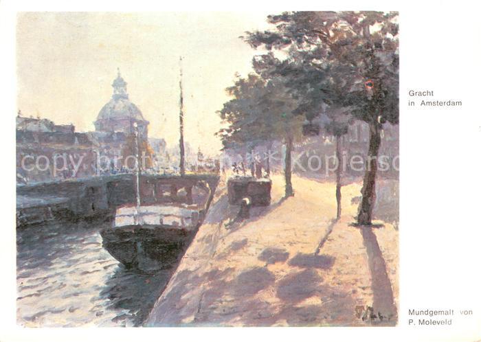 Amsterdam  NL Gracht Kuenstlerkarte mundgemalt
