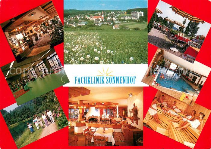 Waldachtal Fachklnik Sonnenhof Gastraeume Sporthalle Terrasse Hallenbad Sauna