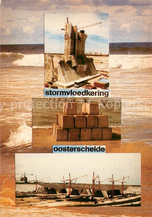 Ouddorp aan Zee Hulpbrug Pijlers Stormvloedkering Oosterschelde
