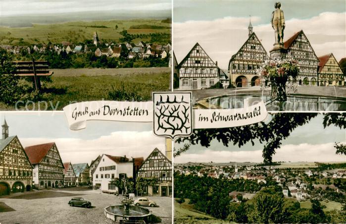 Dornstetten Wuerttemberg Teilansichten Fachwerkhaeuser Brunnen