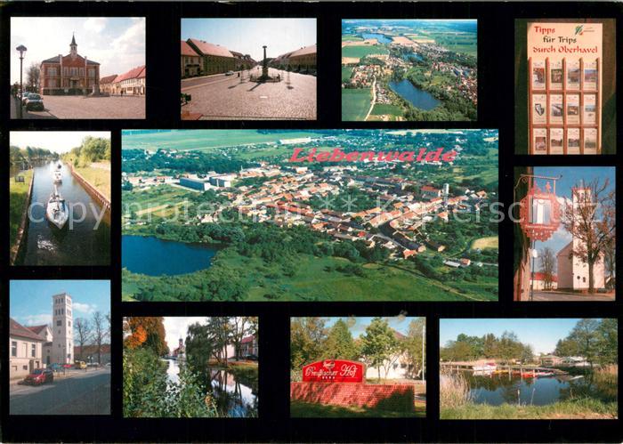 Liebenwalde Fliegeraufnahme Teilansichten Kirche See