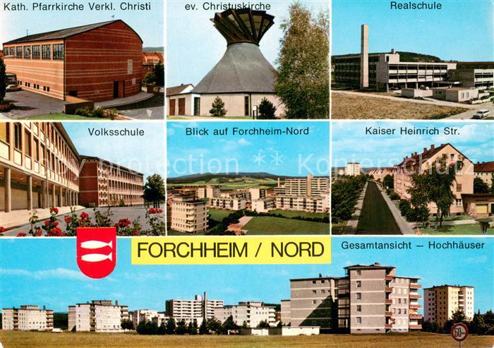 Forchheim Oberfranken Nord Realschule Hochhaeuser Volksschule Kirchen