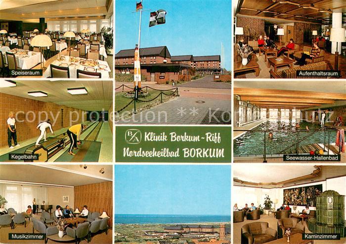 BORKUM Nordseebad Niedersachsen Klinik Borkum-Riff Kegelbahn Seewasser-Hallenbad