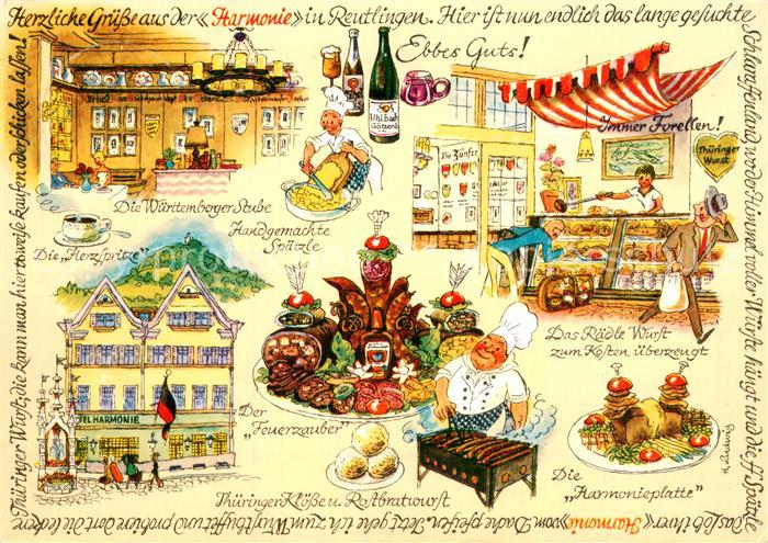 Reutlingen BW Hotel Harmonie Lustige Zeichnungen
