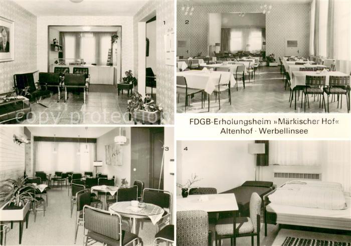 Altenhof Werbellinsee FDGB Erholungsheim Maerkischer Hof Rezeption Speisesaal Ca