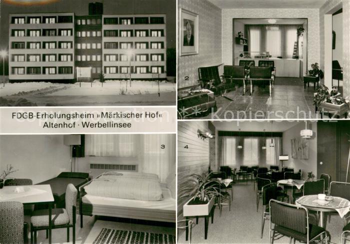 Altenhof Werbellinsee FDGB Erholungsheim Maerkischer Hof Bettenhaus Rezeption Ca