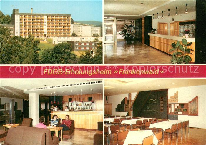 Wurzbach FDGB Erholungsheim Frankenwald Bettenhaus Empfang Hallenbar Wandgestalt