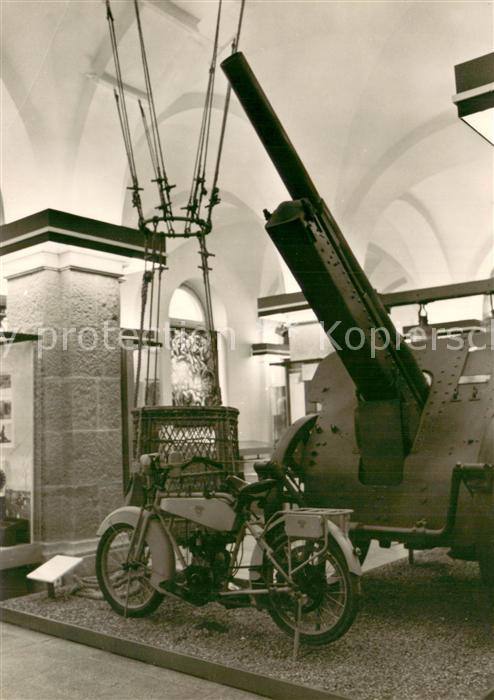 DRESDEN Elbe Armeemuseum der DDR Sachzeugen aus WK1 Ballonkorb Dt 10 cm Kanone 1