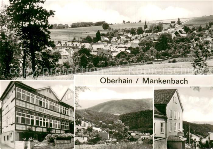 Mankenbach Oberhain Teilansicht FDGB Erholungsheim Blick vom Kaffenberg Konsum G