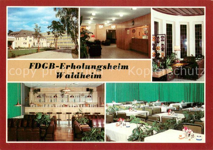 Arendsee Ostseebad FDGB Erholungsheim Waldheim Empfang Diele Bar Speiseraum