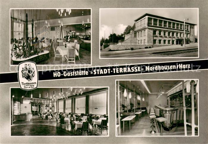 Nordhausen Thueringen HO Gaststaette Stadt Terrasse Gastraeume Bar