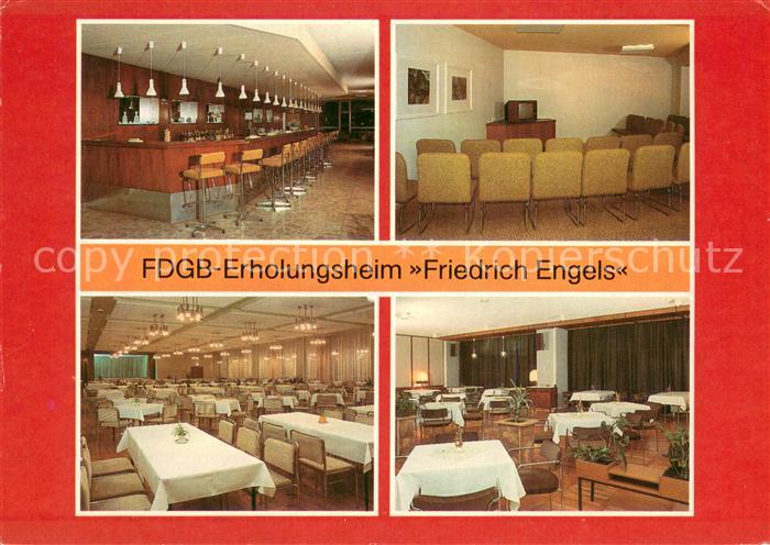 Templin FDGB Erholungsheim Friedrich Engels Hallenbar Fernsehraum Restaurant I T