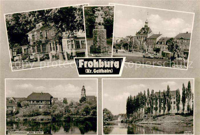 Frohburg Sachsen HO Cafe Das Toepfermaedchen Marktplatz Heimatmuseum Alte Farbe
