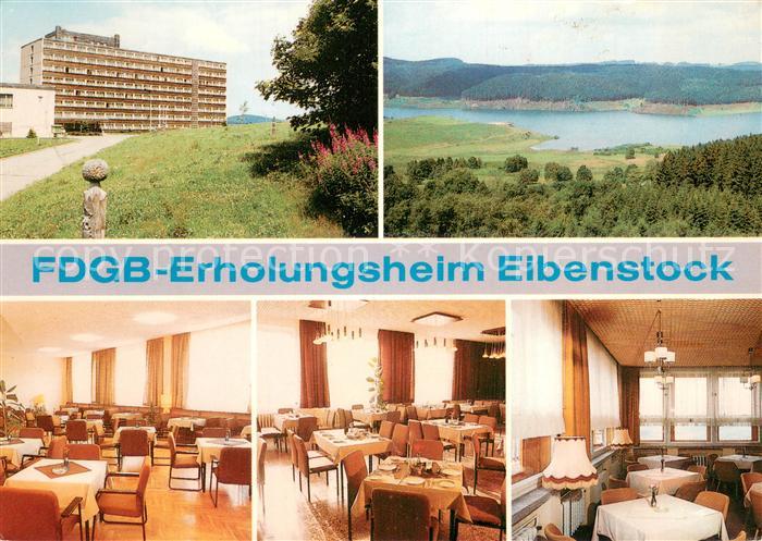 Eibenstock FDGB Erholungsheim Eibenstock Gastraeume Seepartie
