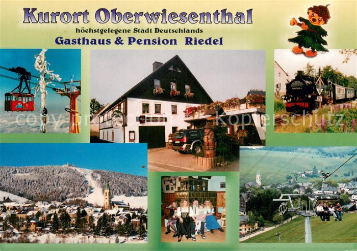 Oberwiesenthal Erzgebirge Gasthaus Pension Riedel Seilbahn Eisenbahn Panorama Se