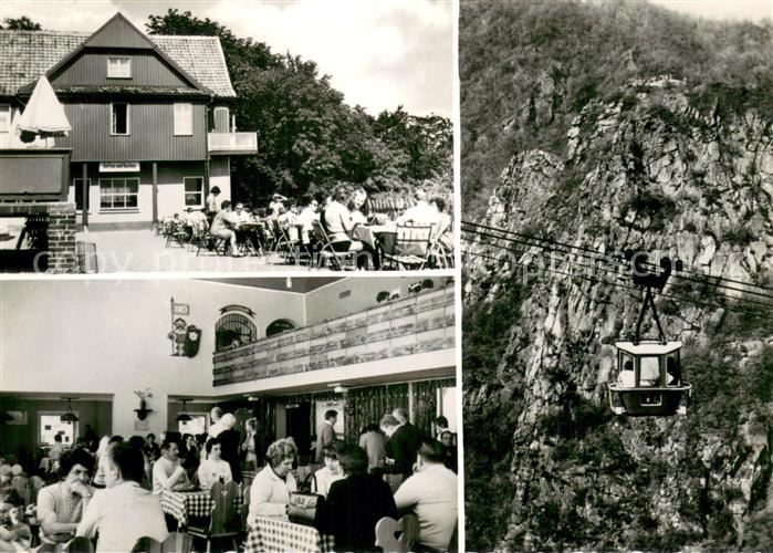 Rosstrappe Harz Berghotel Rosstrappe Rosstrappenfelsen mit Personenschwebebahn