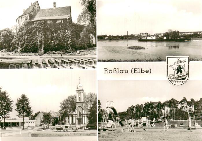 Rosslau Elbe An der Burg Elbepartie Schwimmbad Schillerplatz