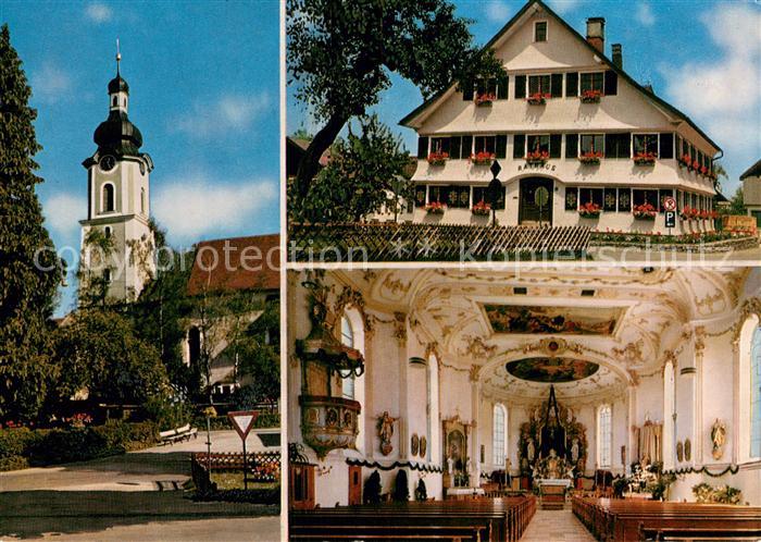 Scheidegg Allgaeu Pfarrkirche St. Gallus und Rathaus