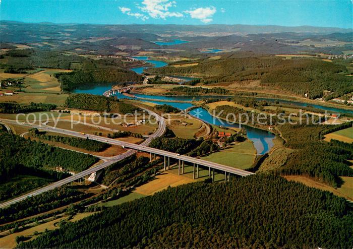 Biggesee Fliegeraufnahme m. Autobahn Sauerlandlinie