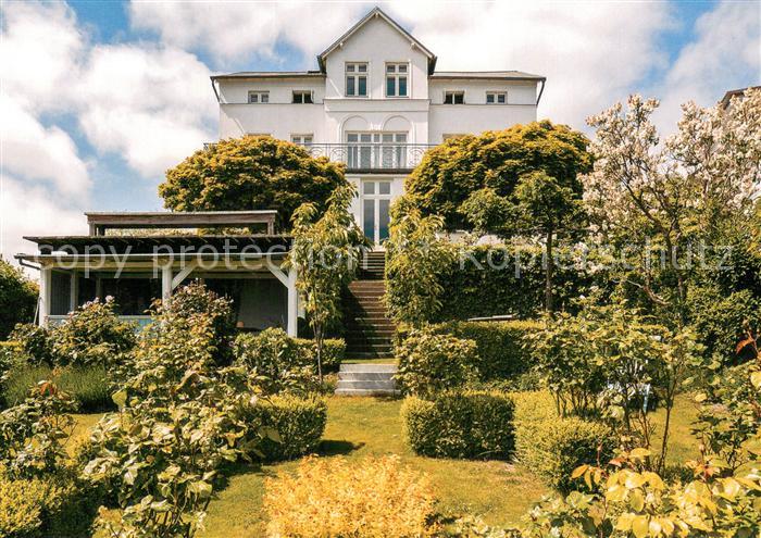 Sassnitz Ostseebad Ruegen Villa Martha Aussenansicht u. Aussicht Werbekarte