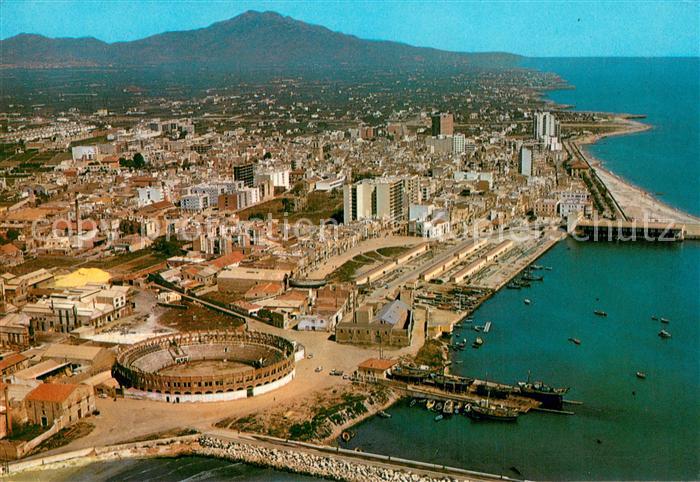 Barcelona Cataluna Fliegeraufnahme Plaza Toros Puerto Playa