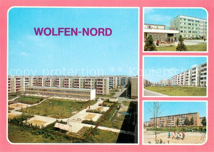 Wolfen Bitterfeld Strasse d. Jugend Kaufhalle u. Altersheim Ring d. Bauarbeiter