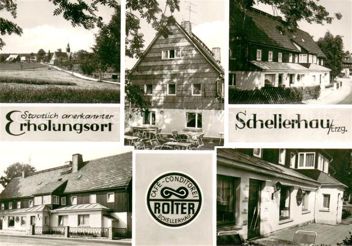 Schellerhau Cafe-Conditorei Rotter Teilansicht d. Erholungsortes