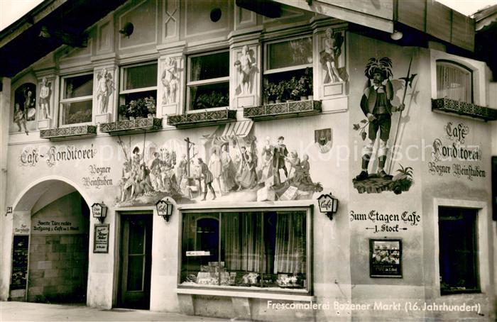 Bozen Suedtirol Frescomalerei Bozener Markt Cafe Konditorei