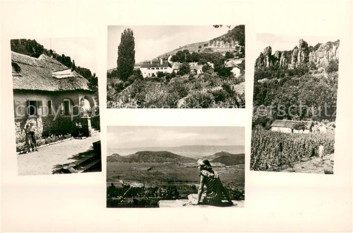 Badacsony HU Tafelberg am Plattensee Dorf Landschaftspanorama