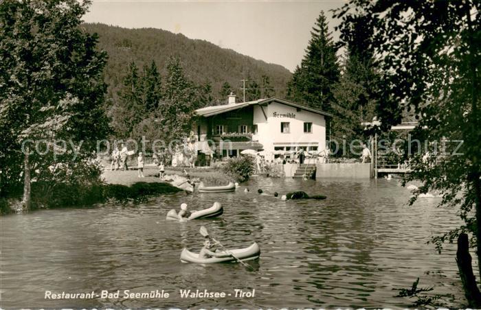 Walchsee Tirol Restaurant Seemuehle am See Schlauchboot
