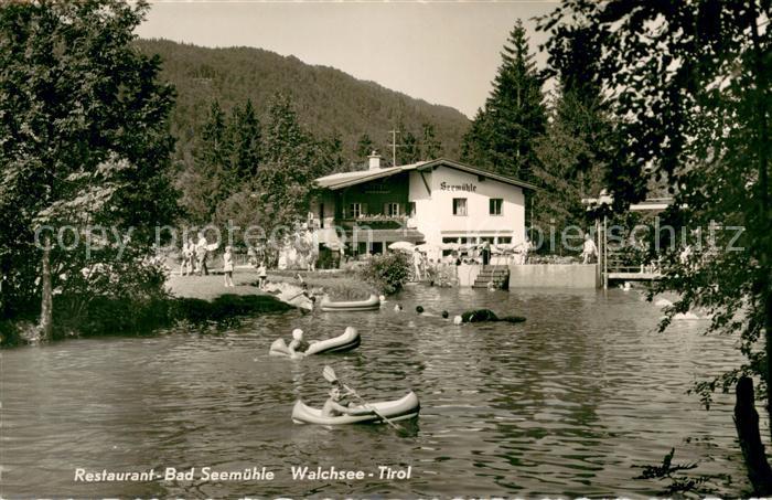 Walchsee Tirol Restaurant Bad Seemuehle am See Schlauchboote
