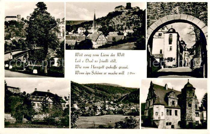 Gamburg Teilansichten Kirche Schloss Gedicht