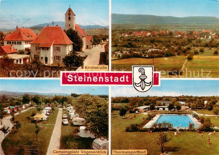 Steinenstadt Panorama Ortsansicht mit Kirchenstrasse Campingplatz Vogesenblick F