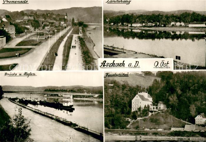 Aschach Donau Promenade Landshaag Bruecke Hafen Faustschloessl