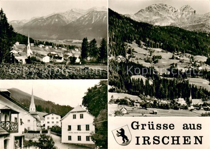 Irschen Kaernten Sommerfrische im Drautal Ortsmotiv mit Kirche Alpen