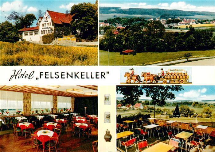 Lauenau Hotel Felsenkeller Restaurant Terrasse Rupp-Braeu Pferdewagen Landschaft
