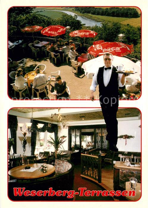 Fuerstenberg Boffzen Weserberg Terrassen Restaurant Terrasse Kellner